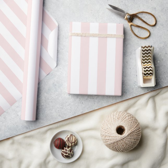 Papier Cadeau Cabana Rayures Rose et Blanc Palm Beach (Artisanat)