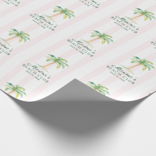 Papier Cadeau Cabana Rayures Rose Pâle Palm Beach Club