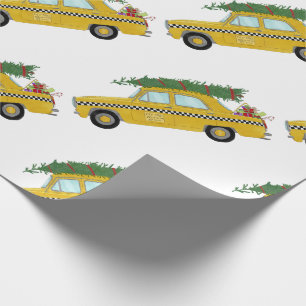 Papier Cadeau Cabine jaune de New York Taxi arbre de Noël