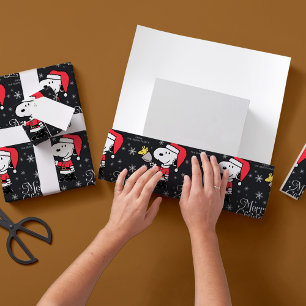 Papier Cadeau cacahuètes Snoopy & Woodstock Santa Claus
