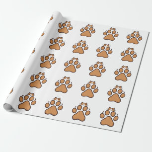Papier Cadeau Cachet de chat mignon en Empreinte de patte - Illu