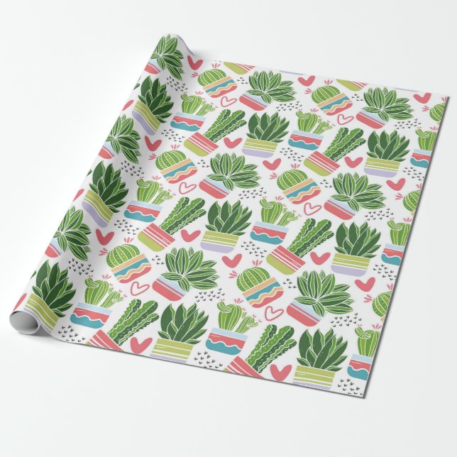 Papier Cadeau Cactus (Déroulé)