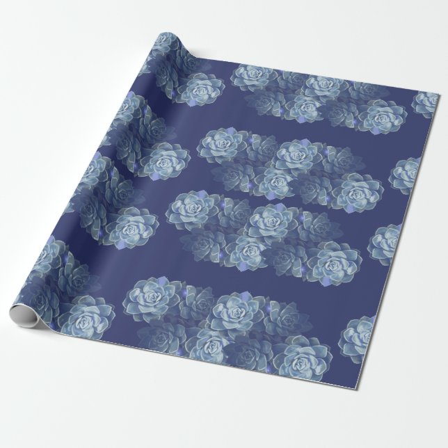 Papier cadeau Cactus bleu (Déroulé)
