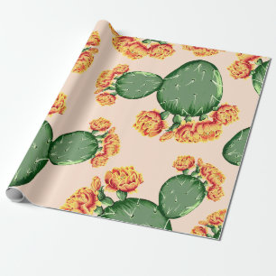 Papier Cadeau Cactus et fleurs à la mode de l'épicerie de Boh