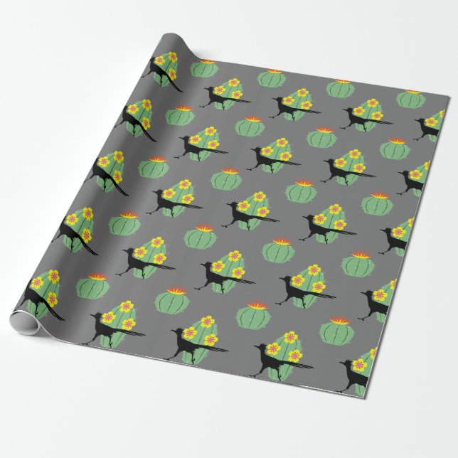 Papier Cadeau Cactus Et Roulements (Déroulé)