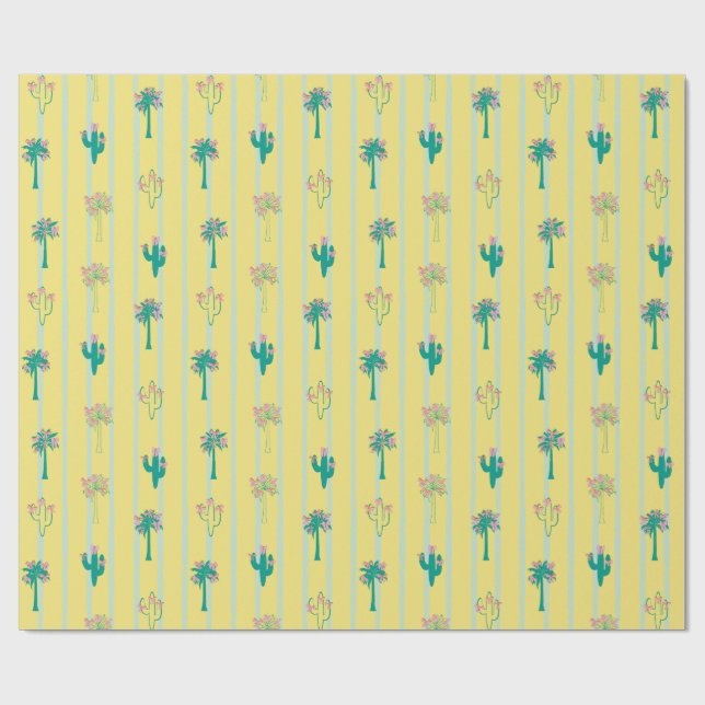 Papier cadeau Cactus & Palm Trees Retro (Plat)