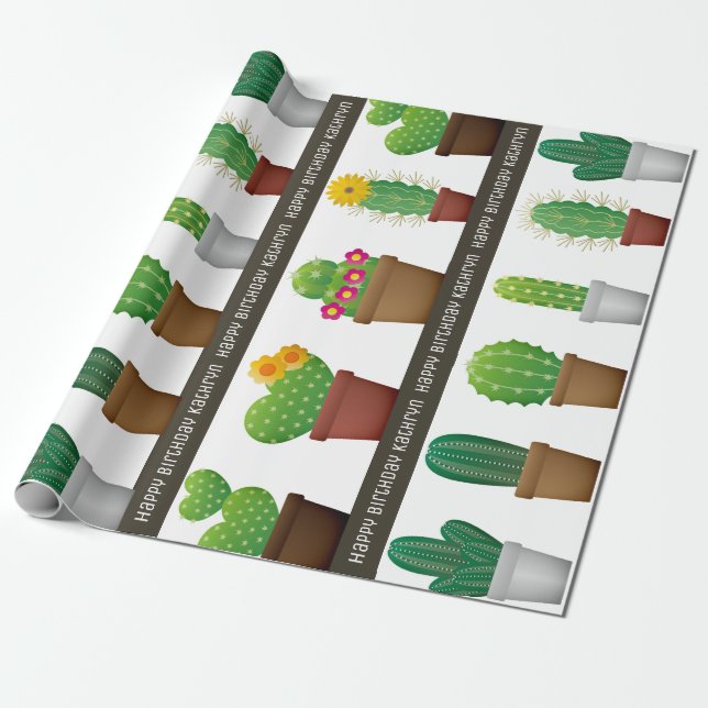 Papier Cadeau Cactus personnalisé (Déroulé)
