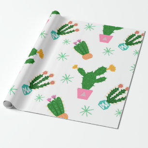 Papier Cadeau Cactus vintage sans soudure motif, ornementen répé