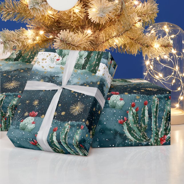 Papier Cadeau Cactus Western Cowboy Cowgirl Christmas Western (Vacances)