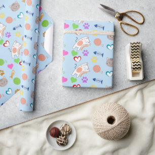 Papier Cadeau Cadeau à motif de chatons de dessin animé mignon
