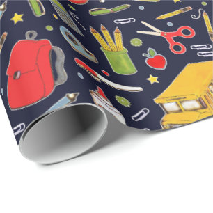 Papier Cadeau Cadeau à thème de l'école