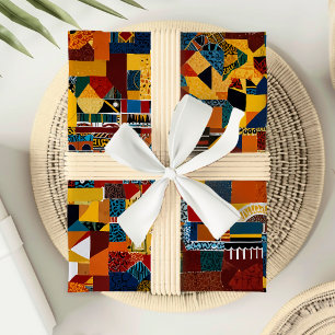 Papier Cadeau Cadeau Abstrait de patchwork pour Africain-América