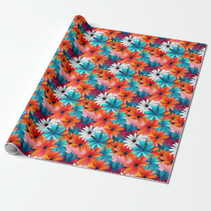Papier Cadeau Cadeau Anniversaire Colorful Floral Arrière - plan