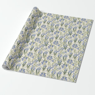Papier Cadeau Cadeau Anniversaire Fleur bleue transparente et fe