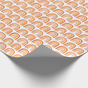 Papier Cadeau Cadeau Arc-en-ciel Motif rose orange
