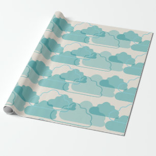 Papier Cadeau Cadeau Baby shower nuages