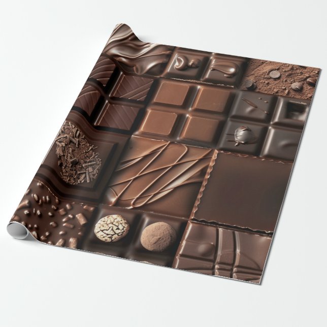 Papier Cadeau Cadeau "Bliss de cacao au chocolat foncé" (Déroulé)
