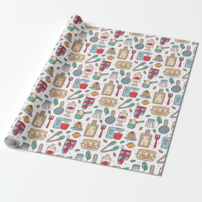 Papier Cadeau Cadeau Chef | Bonne nourriture à base d'ingrédient (Déroulé)