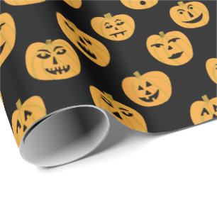Papier Cadeau Cadeau CITROUILLE Jack-O-Lantern Halloween Motif