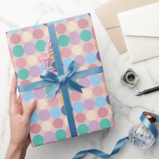 Papier Cadeau Cadeau coloré Pastel Polka Dot