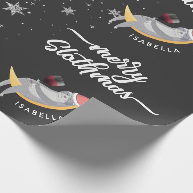 Papier Cadeau Cadeau customisé de Joyeux Noël de paresse (Coin)