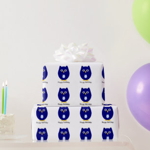 Papier Cadeau Cadeau d'anniversaire Blue Owl Design
