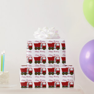 Papier Cadeau Cadeau d'anniversaire camion rouge