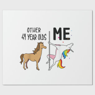 Papier Cadeau Cadeau d'anniversaire d'autres licornes de 49 ans