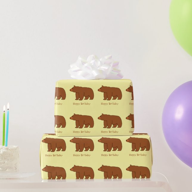 Papier Cadeau Cadeau d'anniversaire de conception d'ours (Cadeaux de fête)
