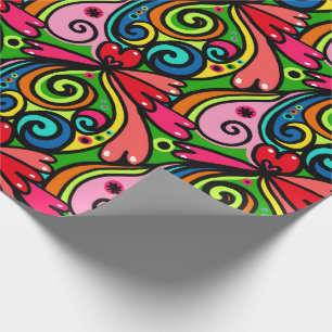 Papier Cadeau Cadeau d'anniversaire de toutes occasions Doodle C