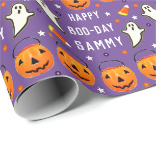 Papier Cadeau Cadeau d'anniversaire d'Halloween d'octobre