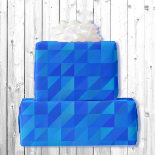 Papier Cadeau Cadeau d'anniversaire géométrique bleu pour lui
