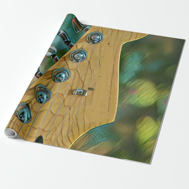 Papier Cadeau cadeau d'anniversaire guitariste (Déroulé)