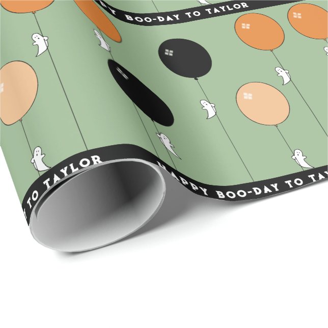Papier Cadeau Cadeau d'anniversaire Halloween (Coin rond)