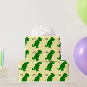 Papier Cadeau Cadeau d'anniversaire T-Rex Dinosaure Couleur de f