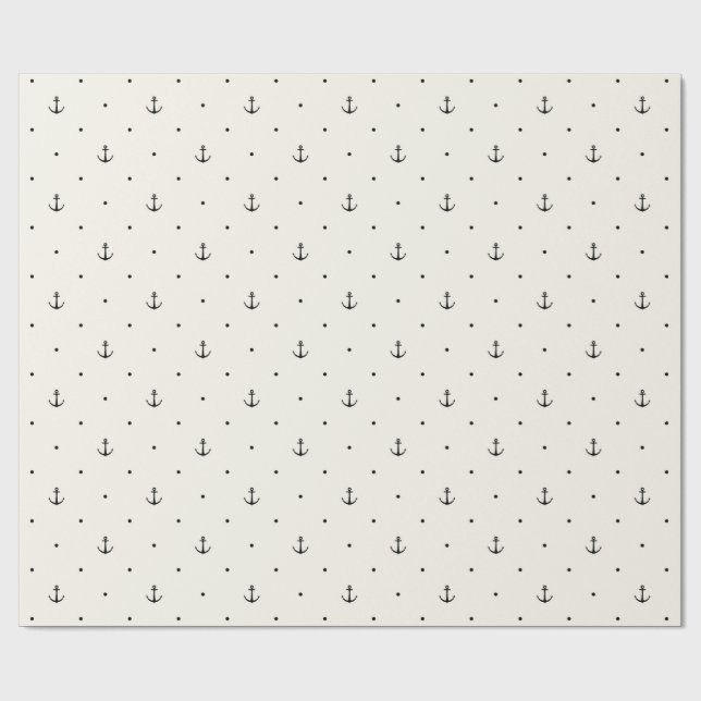 Papier Cadeau Cadeau de Ancre marine (Plat)