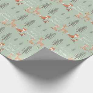 Papier Cadeau Cadeau de Baby Shower avec Animaux Mignons de la F