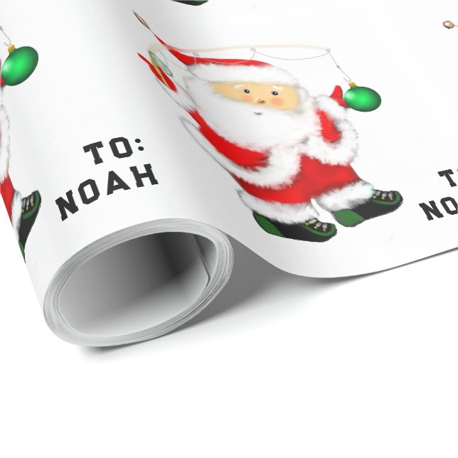 Papier Cadeau Cadeau de bébé garçon pêche (Coin rond)