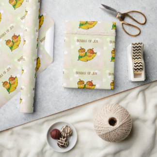 Papier Cadeau Cadeau de bébé jumeaux de joie de la chute mignonn