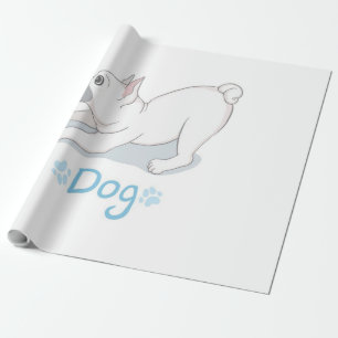 Papier Cadeau Cadeau de chien mignon   Chien drôle avec papillon