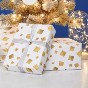 Papier Cadeau Cadeau de confettis dorés élégant et festif
