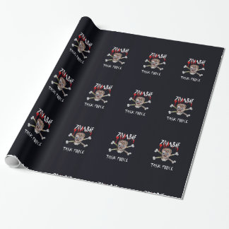 Papier Cadeau Cadeau de crâne et d'os croisés de l'équipe de zom