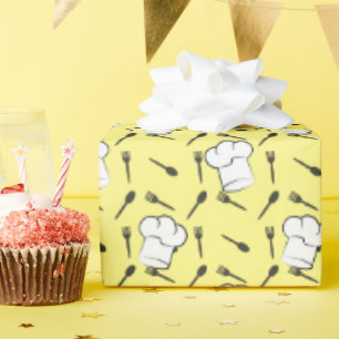 Papier Cadeau Cadeau de cuisine motif ustensiles de cuisine four