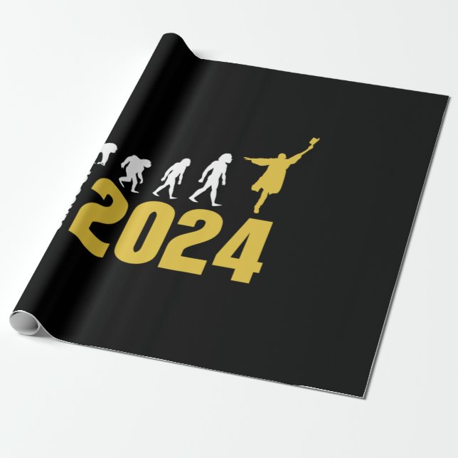Papier Cadeau Cadeau de diplôme | Classe De 2024 (Déroulé)