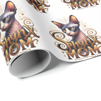 Papier Cadeau Cadeau de fête des mères pour maman de chat Sphynx