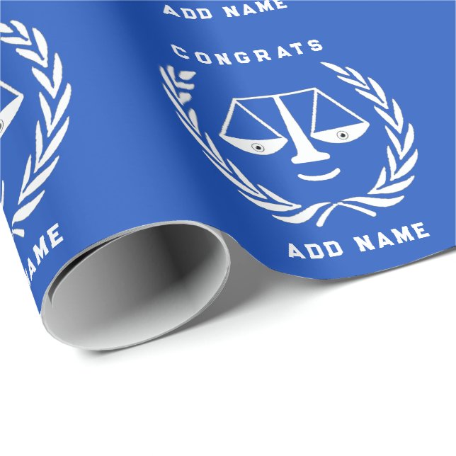 Papier Cadeau Cadeau de fin d'études de droit unique (Coin rond)