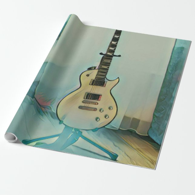 Papier Cadeau cadeau de guitare classique pour papa (Déroulé)