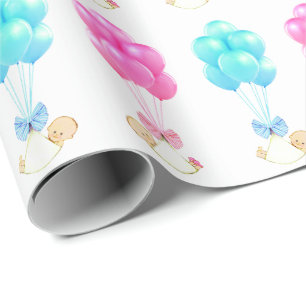 Papier Cadeau Cadeau de jumeaux bébé fille et garçon