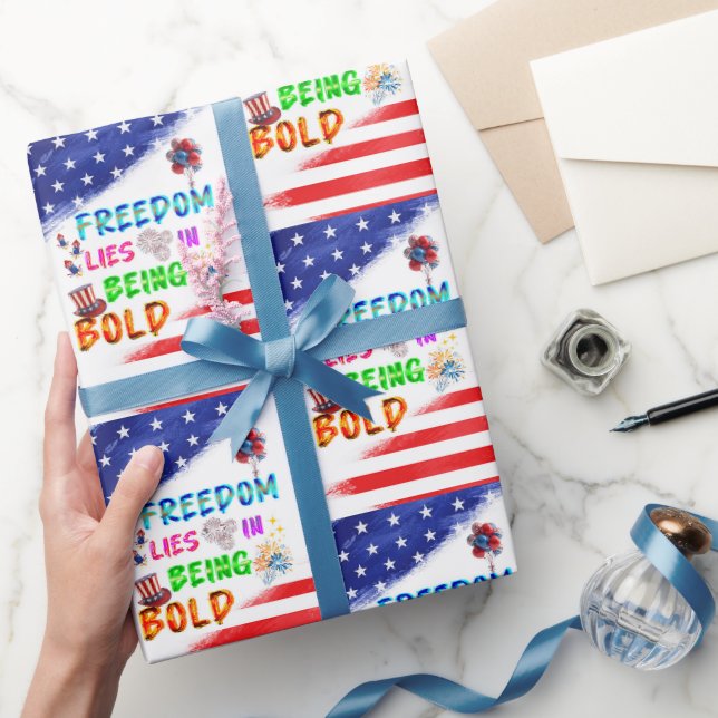 Papier Cadeau Cadeau de liberté réside dans l'audace (Cadeaux)