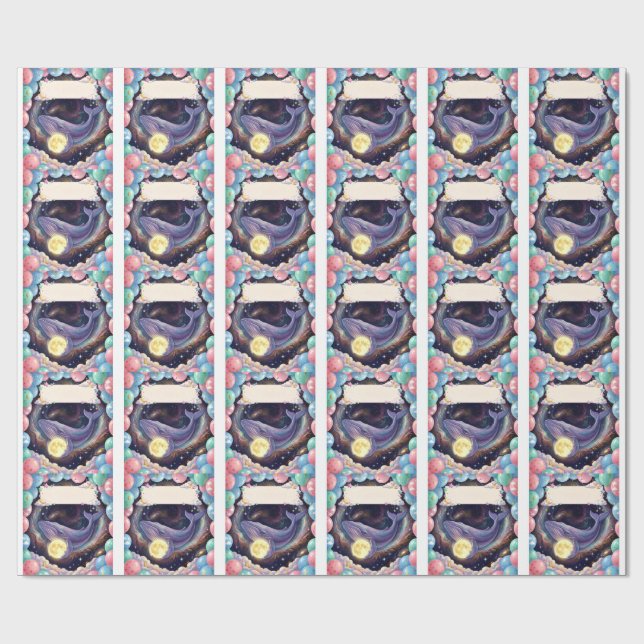 Papier cadeau Cadeau de Lune Céleste  (Plat)